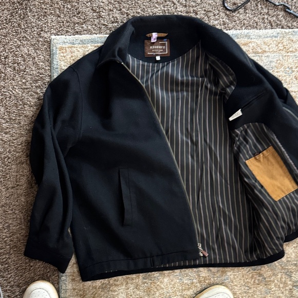 Reserve Patrick James Black Cashmere Driving Jacket with Striped Lining XL - Picture 5 of 5